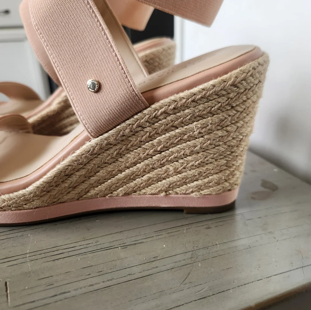 Cole Haan Elegant Light Pink Tan Wedge Sandals